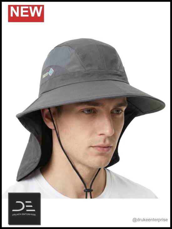 UPF 50+ Foldable Wide Brim Sun Hat with Neck Flap, Quick-Dry Nylon main image 5